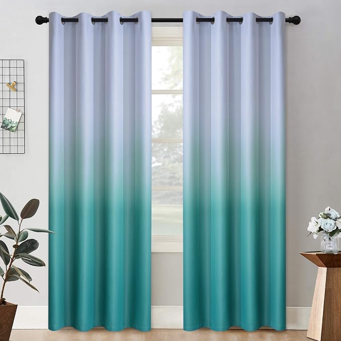 COSVIYA Grommet Ombre Room Darkening Curtains 84 inch Length 2 Panels, Gradient by COSVIYA