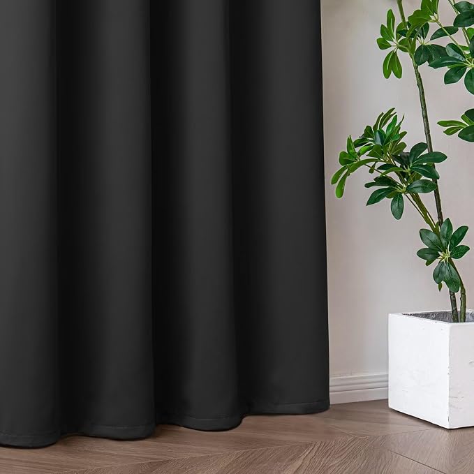 IGEMAEVE Blackout Curtains for Bedroom Rod Pocket Dark Grey 52" W x 96" L | - Image 7