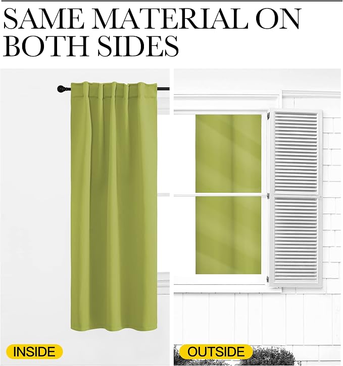 NICETOWN Green Curtains Blackout Drape Panels - Image 6