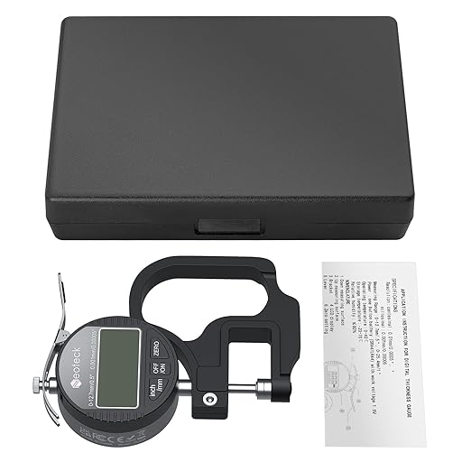 Neoteck Digital Thickness Gauge (Silver-Black, 0-0.5"/0.00005")