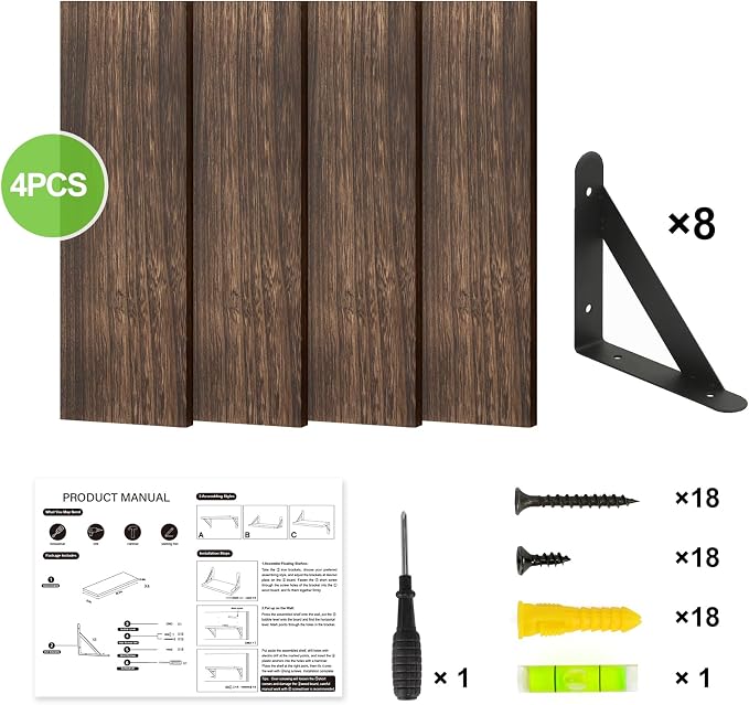 Fixwal Wall Floating Shelves for Home Decor | Wood Shelves, Natural Grain - Image 5