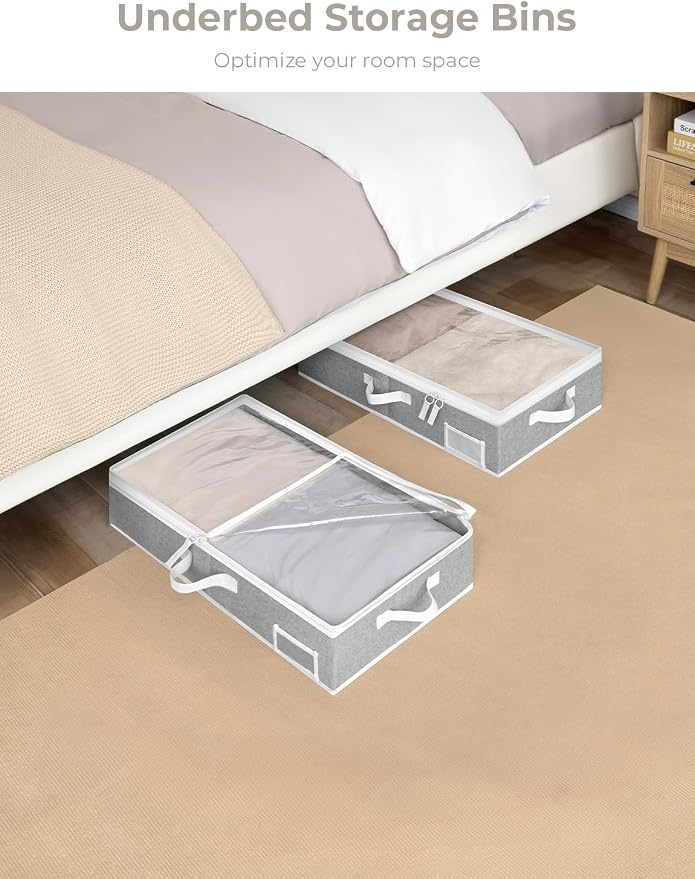 StorageWorks 5 Inch Low Profile Under Bed Storage Containers - Image 5