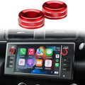Auovo Audio Knob Cover Compatible with Subaru BRZ 2022-2026 for Toyota GR86 2022-2024 2025 2026 Interior Accessories Radio Knob Switch Rings (Audio Volume Button Ring-2PCS, Red)