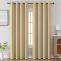 CUCRAF Beige Blackout Curtains 96 inch Length 2 Panels Set, Room Darkening by CUCRAF