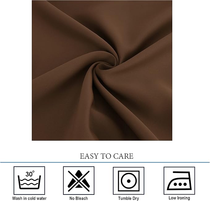 Diraysid Chocolate Brown Grommet Blackout Curtains - Image 4