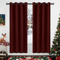 COSVIYA Grommet Blackout Room Darkening Burgundy Curtains 72 inch Length | by COSVIYA