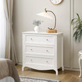Bonnlo 31.5" W White Nightstand 3 Drawer Chest, Night Stand by Bonnlo