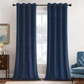 MIULEE Velvet Curtains Navy Blue 52 x 90 Inch Length Set of 2 | Grommet Drapes by MIULEE