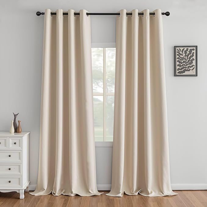 IGEMAEVE Blackout Curtains for Bedroom Grommets Beige 52" W x 96" L | Living by IGEMAEVE