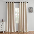 IGEMAEVE Blackout Curtains for Bedroom Grommets Beige 52" W x 108" L | Living by IGEMAEVE