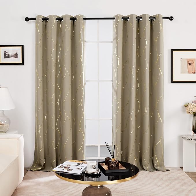 Deconovo Curtains for Living Room, Pattern Blackout Curtains 96 Inches Long | - Image 2