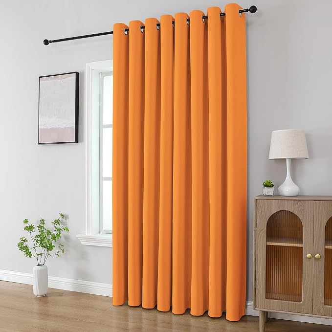 CUCRAF Custom Orange Blackout Curtains 1 Panel Set, Thermal Insulated Grommet - Image 8