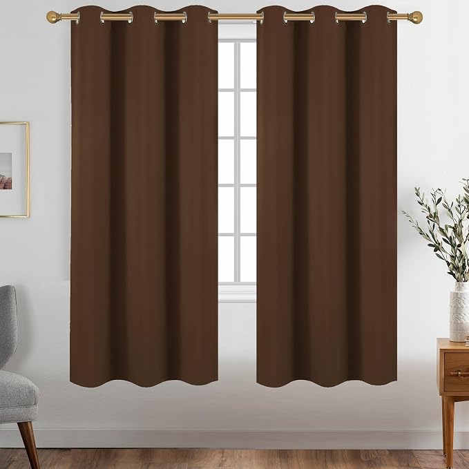 Diraysid Chocolate Brown Grommet Blackout Curtains by Diraysid%2C+refresh+your+life