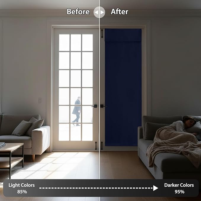 RYB HOME Blackout French Door Curtain - Image 5