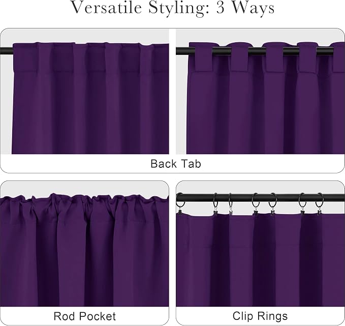 PONY DANCE Purple Blackout Curtains - Image 5