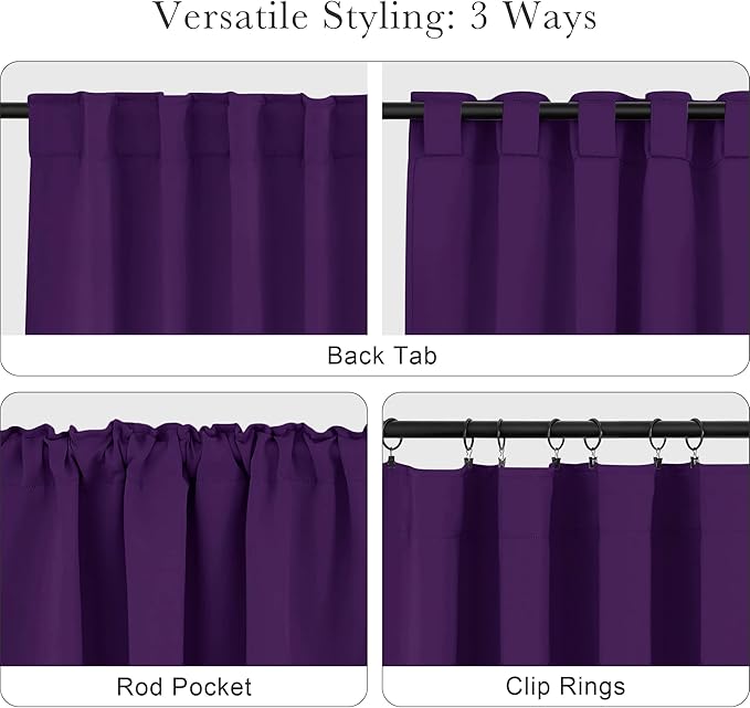 PONY DANCE Purple Blackout Curtains - Image 5