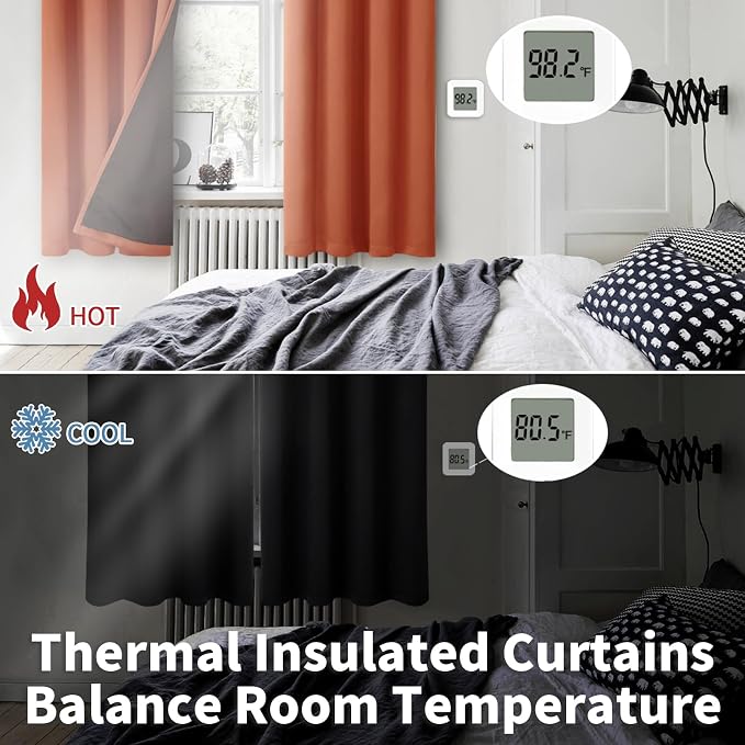 BGment Thermal Insulated 100% Blackout Curtains 63 Inch Length 2 Panels - Image 4