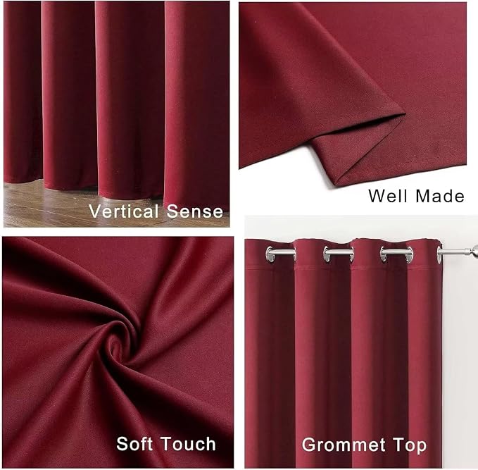 Joydeco Blackout Curtains for Bedroom 96 inch Long 2 Panels, Thermal Insulated - Image 7
