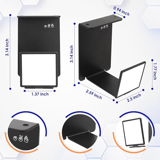 VKheroKV HC128 Headphone Holder Hanger for Desk, Include Adhesive Strips, Universal Headset Stand for PS4/PS5/Xbox/PC/Mac/Headphones Game Controller Hanger (Square)