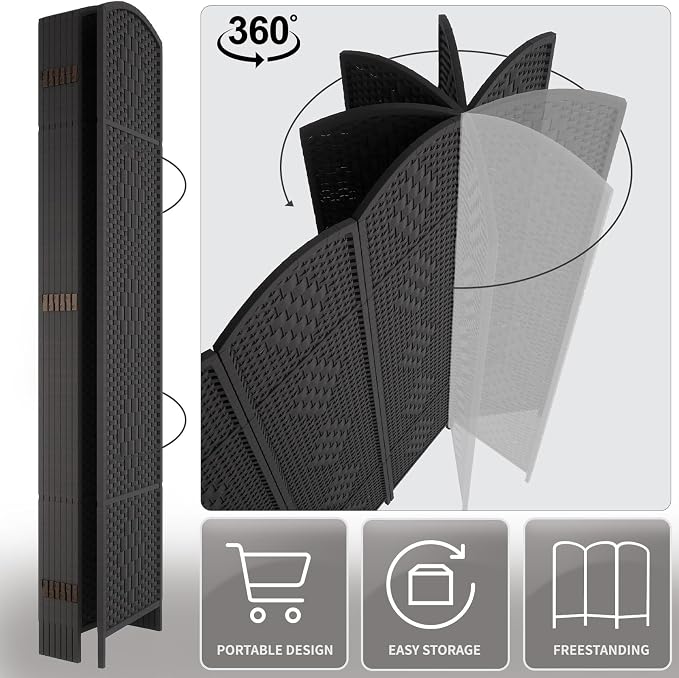 RHF Room Divider Panel, Partition Room Dividers, 4Panel Privacy Screen - Image 6