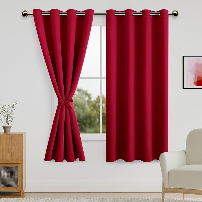 DWCN Red Blackout Curtains by DWCN