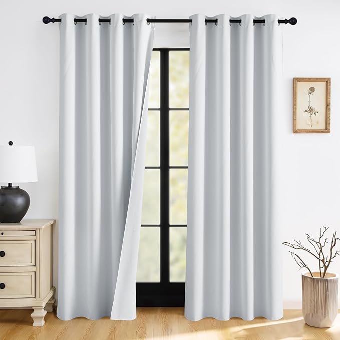 RYB HOME 100% Blackout White Curtains by RYBHOME