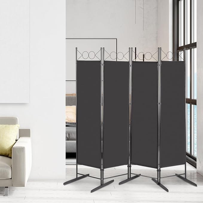 5.74ft Folding Room Divider Privacy Screens, 4 Panel Freestanding Wall Divider - Image 8