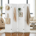 4 Panel Pegboard Room Divider, Folding Privacy Screen, Freestanding Wooden by Leesinwing