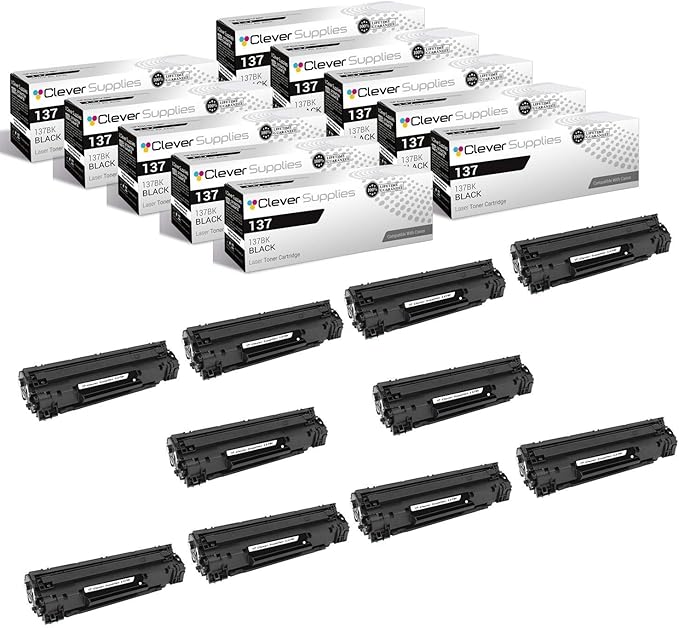 CS Compatible Toner Cartridge Replacement for Canon 137 9435B001 Black Canon ImageClass LBP151dw MF212w MF216n MF217w MF227dw MF229dw MF232w MF236n MF244dw MF247dw MF249dw D570 10 Set