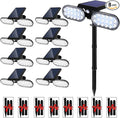 EMANER Motion Lights Solar Powered, Outdoor Solar Flood Lights, Stay On or Motion On/Off, Dusk to Dawn Security Solar Light, Landscape Spotlights for Garden Backyard Path, 8-Pack