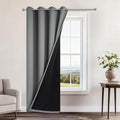 Yakamok Grey 100% Blackout Patio Door Curtain Panels W70x L84, 1 Panel | Noise by Yakamok