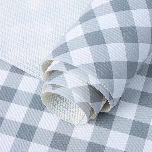 RAY STAR 18X96 Inch Shelf Liner for Kitchen Cabinets, Non-Adhesive Cabinet Liner Washable, PVC Drawer Liner for Dresser Non-Slip Bathroom (Plaid)(2 Roll)