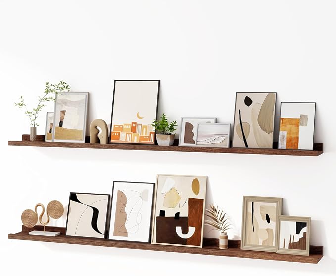 Fun Memories Picture Ledge Shelf, 60 Inch Floating Shelves Set of 2, Large by FunMemories