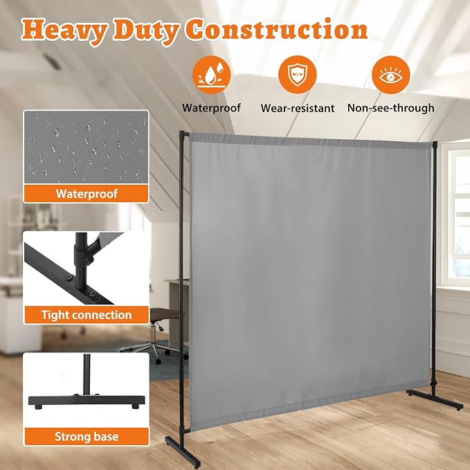 Room Divider Single Panel, Fabric Portable Privacy Screen Wall Divider - Image 5