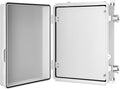 Gratury Junction Box, IP67 Waterproof Plastic Enclosure for Electrical Project, Hinged Grey Cover, Includes Mounting Plate and Wall Bracket (Grey Cover with Inner Door, 16.1"x12.2"x7.1")