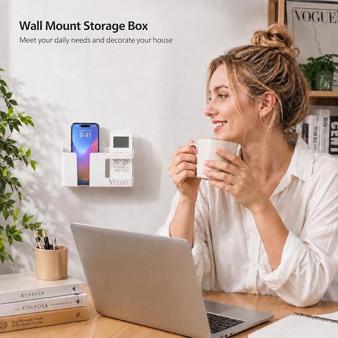 Strong Adhesive Wall Mount Phone Holder D3 Punch-Free Bedside Phone Shelf - Image 4