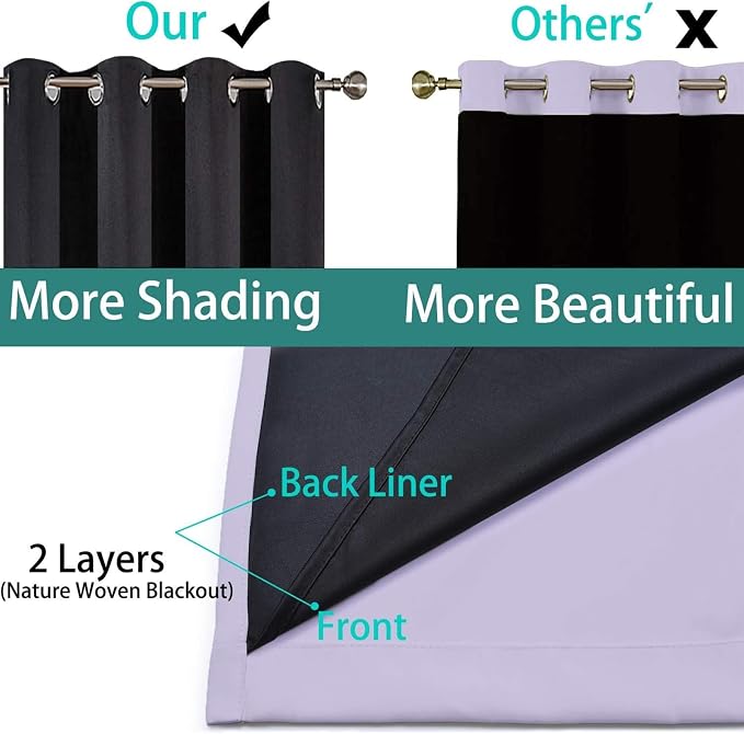 Yakamok Lilac Blackout Curtains 96 Inches Long - Image 5