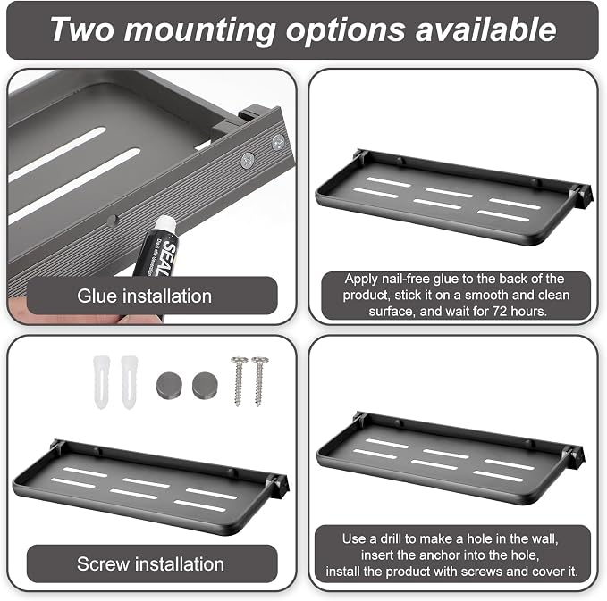 3 Pack RV Aluminum Fold Down Wall Shelf, Sturdy Wall Mounted Folding Shelf - Image 6