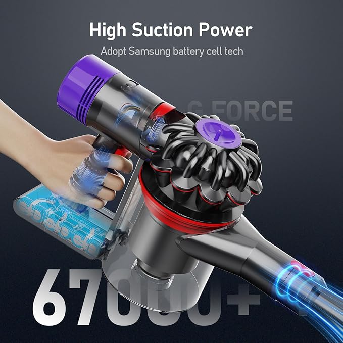 Battery Replacement for Dyson V8, 21.6V 8000mAh Li-ion Battery Compatible with SV10 V8 Animal V8Absolute V8Motorhead V8Carbon Fiber V8Fluffy Series Cordless Vacuum, 2 Filters and 1 Post-Filter
