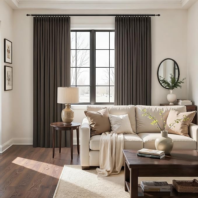 102 Inch Long DarkTaupe Velvet Curtains - Image 7