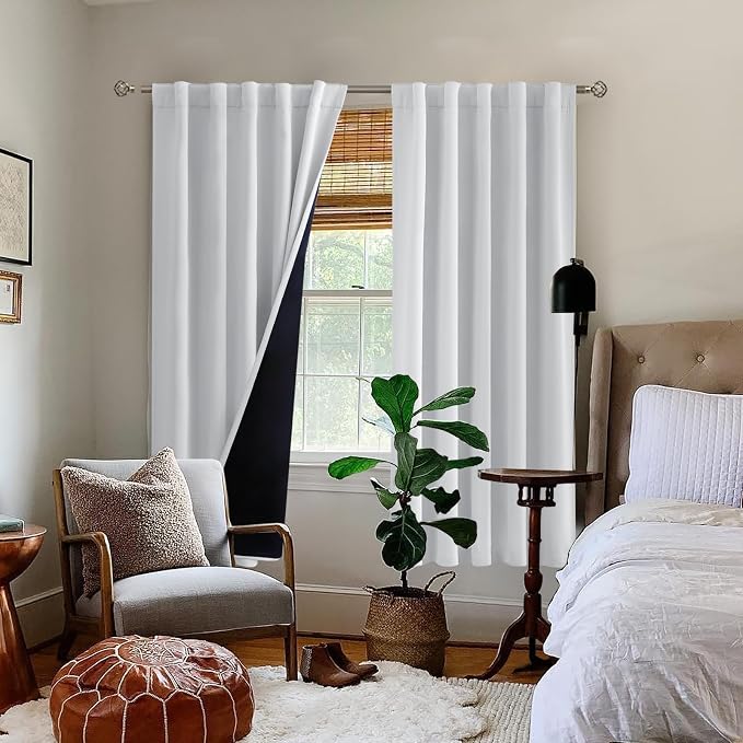BGment Greyish White 100% Blackout Curtains 72 Inches Long - Image 9