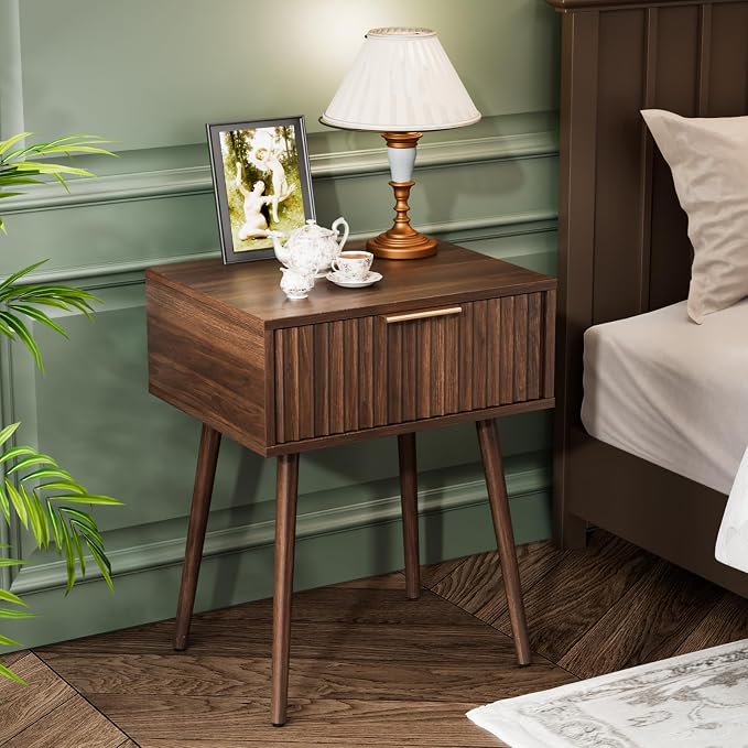 VINGLI Nightstands Set of 2, Fluted Night Stand - Image 8