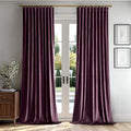 MIULEE Dark Purple Velvet Pinch Pleat Blackout Curtains W52 X L96 Inches | 2 by MIULEE