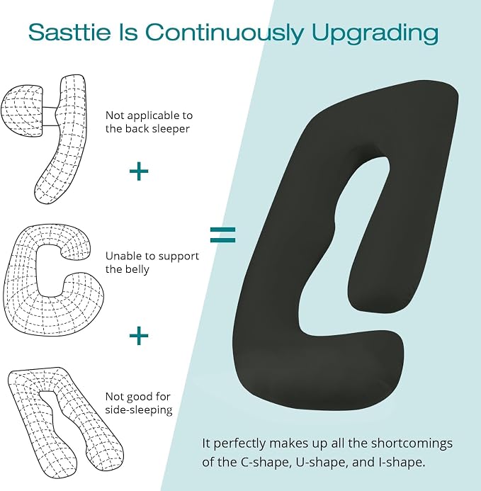 Cooling Pregnancy Pillows for Sleeping, Down Alternative, Removable Cover - Image 5