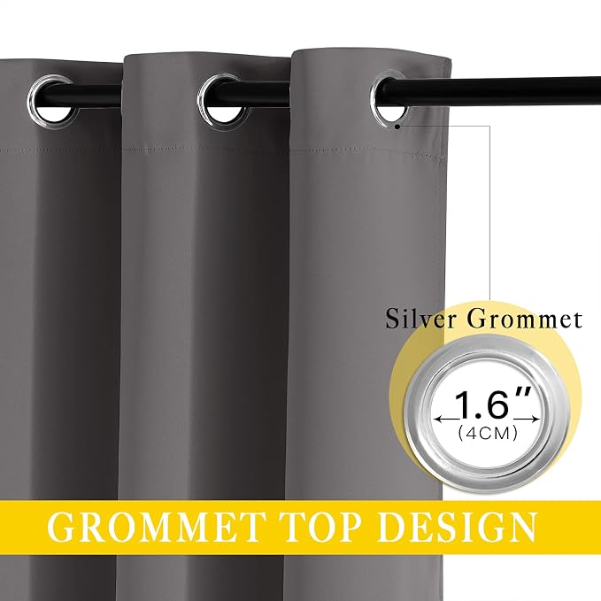 NICETOWN Sliding Door Curtains, Wide Thermal Blackout Patio Door Curtain Panel - Image 2