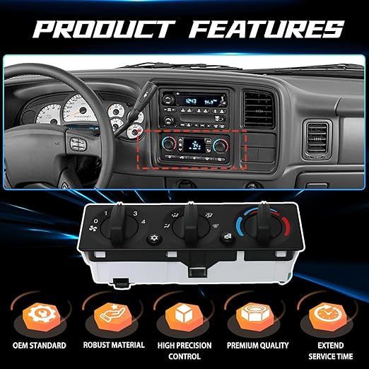 Q21-6119 HVAC A/C Climate Control Module - Compatible with Peterbilt 337 348 379 389 - Replacement Front Panel Switch with Automatic Configuration