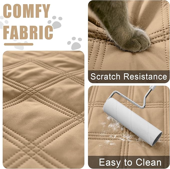 Smiry Waterproof Dog Bed Cover Blanket 30x70, Soft Reversible Pet Blanket, Washable Leakproof Cats Dogs Couch Cover for Sofa, Couch, Furniture, Lattice, Camel/Camel