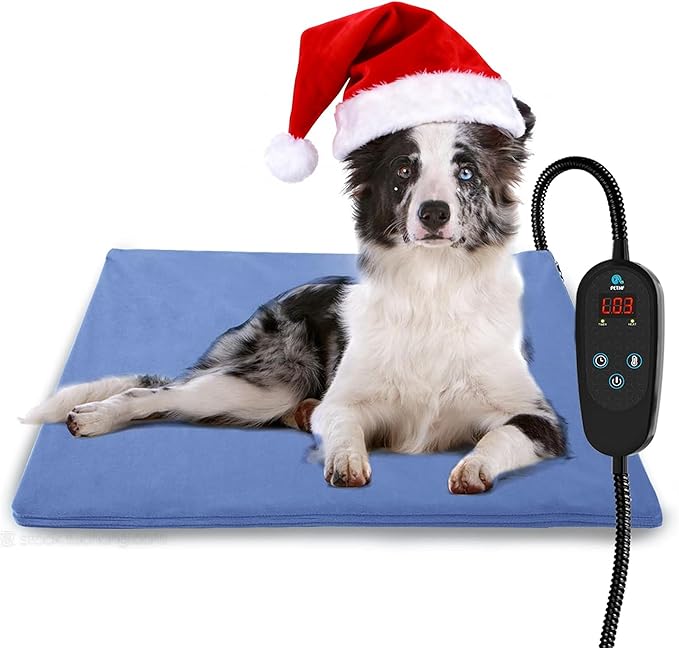 PETNF Pet Heating Pad Temperature Adjustment Dog Anti-bite Puppy with Timer Indoor Waterproof Pet Warming Electric Heated Bed Mat Dog