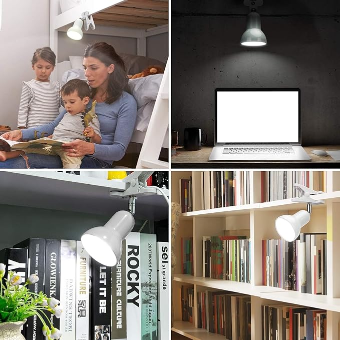 RONG&LAN Clip lamp, 360° Rotation Clip on Lamp Portable Book Reading Light - Image 3