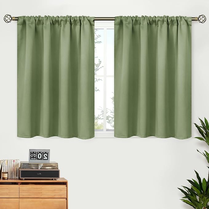 BGment Olive Green Short Blackout Curtains 36 Inch Length by BGment